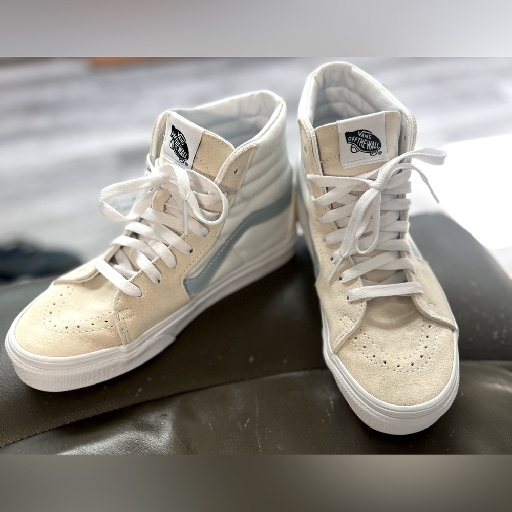 NWOB Vans SK8-Hi High-Top Sneakers 'White Blue' VN0A32QG9LY - Picture 5 of 13